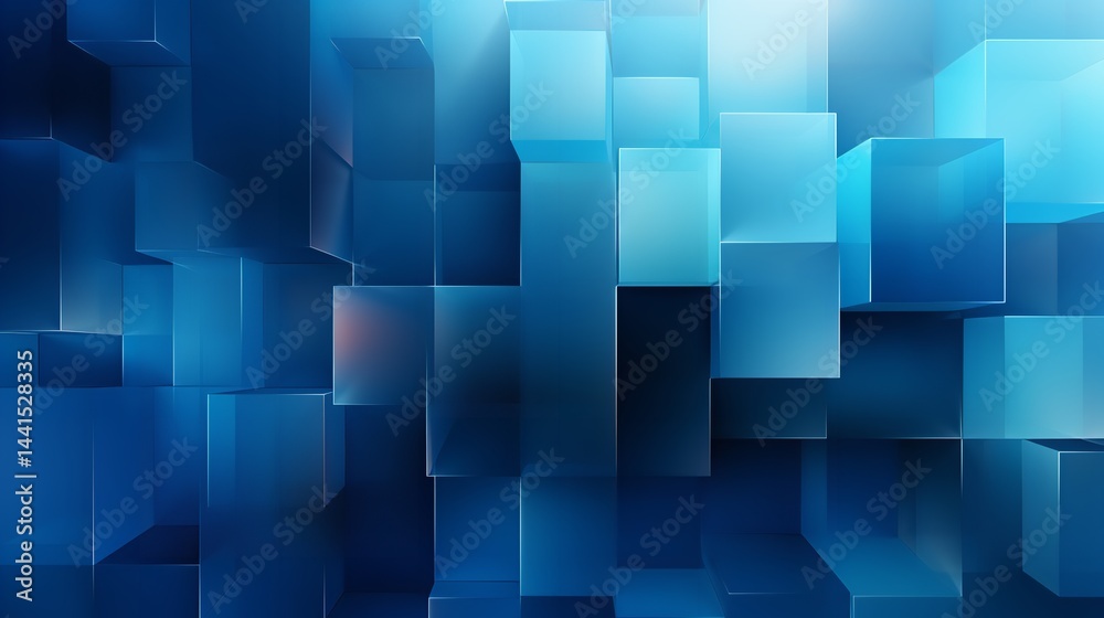 Abstract backdrop in the form of a blue square with gradient colors, Generative AI.