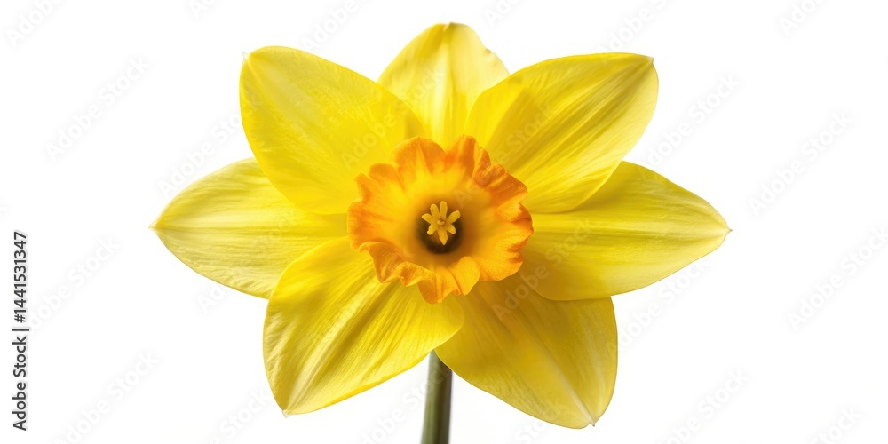 Fototapeta premium Macro Photography Yellow Daffodil PNG, Spring Flower Closeup, Botanical Image, High Resolution Daffodil Bloom