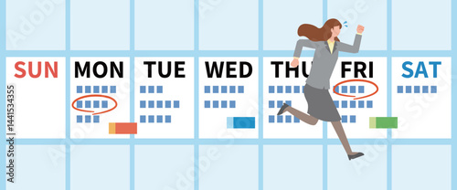 いそがしく働く女性会社員