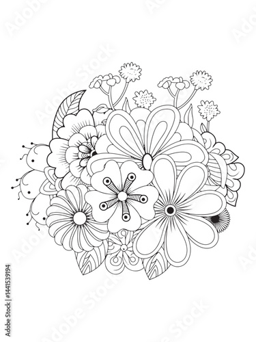 Refreshing Spring Flowers Coloring Book for Adults