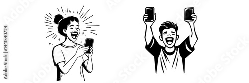 silhouette, black and white, smartphone, mobile phone, hand holding phone, person with smartphone, man silhouette, woman silhouette, mobile device, digital device, minimalistic, monochrome, communicat