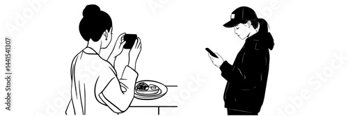silhouette, black and white, smartphone, mobile phone, hand holding phone, person with smartphone, man silhouette, woman silhouette, mobile device, digital device, minimalistic, monochrome, communicat