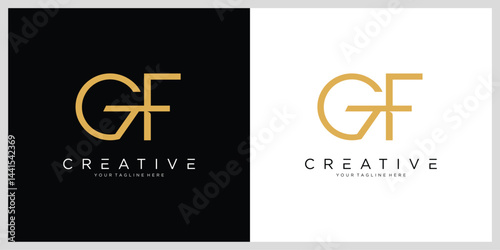 Initial GF or FG  Logo Design Vector