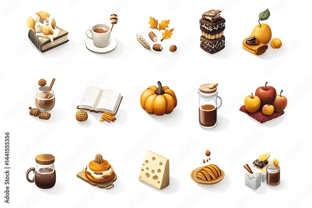 Autumn Flat Design Icon Set