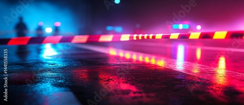 Wallpaper Mural Nighttime Roadside Scene with Emergency Lights Torontodigital.ca