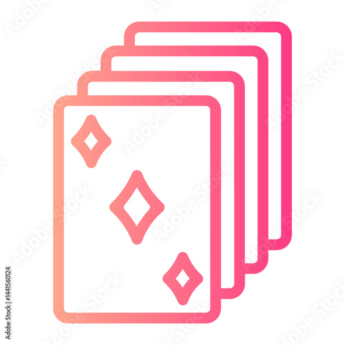 playing cards gradient icon