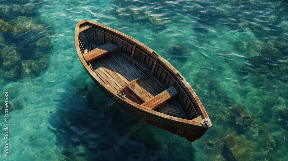 Obraz premium Person rowboat peaceful water