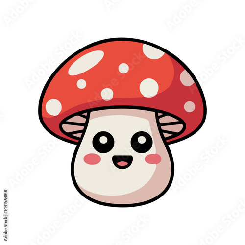Cute icon character mushroom