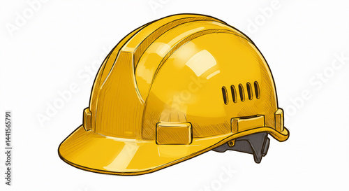 yellow helmet isolated on white