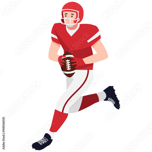 Quarterback Holding Football