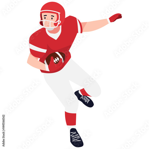 Football Player Dodging Opponent