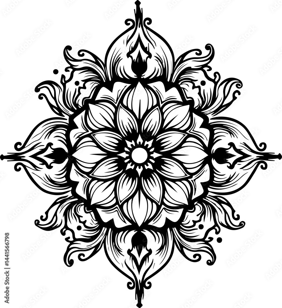 Elegant Floral Swirl Ornament vector Elegant Floral Swirl Ornament vector