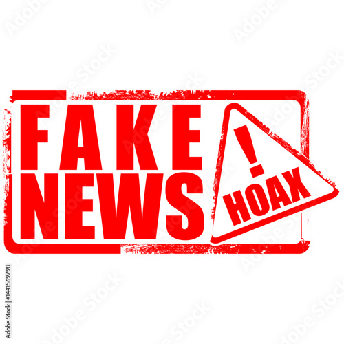 Hoax, fake news,  rubber stamp vector