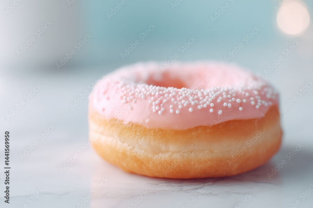 donut placed on white surface with blurred background with ample copy space to enhance clean image donut placed on white surface with blurred background with ample copy space to enhance clean image