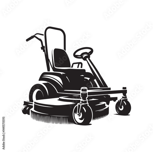 mowing Machine silhouette vector illustration
