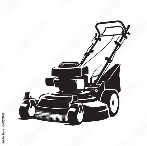 mowing Machine silhouette vector illustration