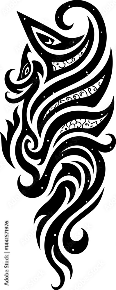 Fototapeta premium Abstract Tribal Flame Totem Tattoo design vector