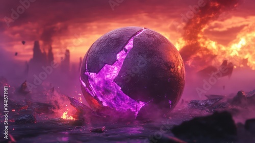 Purple sphere abstract background