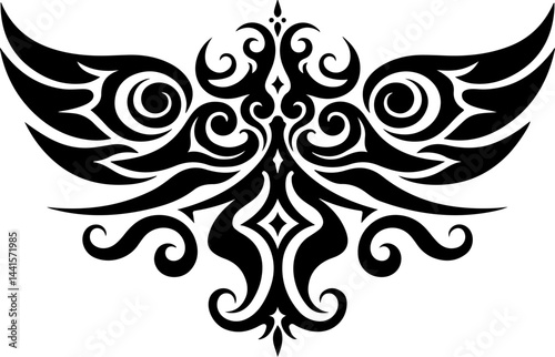 Abstract Tribal Flame Totem Tattoo design vector