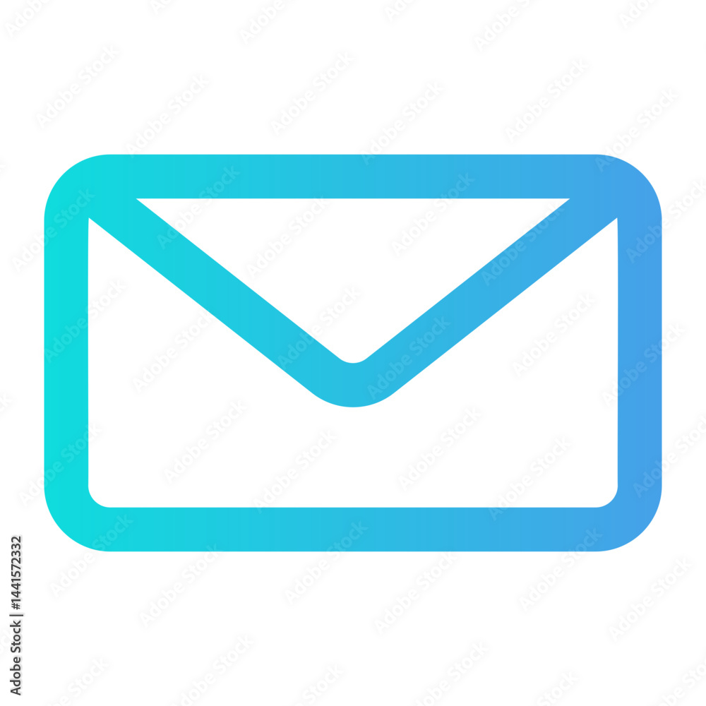 A simple email envelope icon suitable for web design, representing communication and messaging applications. A simple email envelope icon suitable for web design, representing communication and messaging applications.