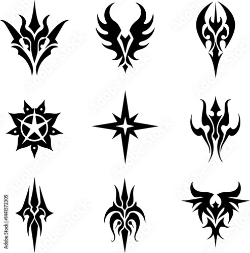 Title: Tribal Tattoo Designs Set vector