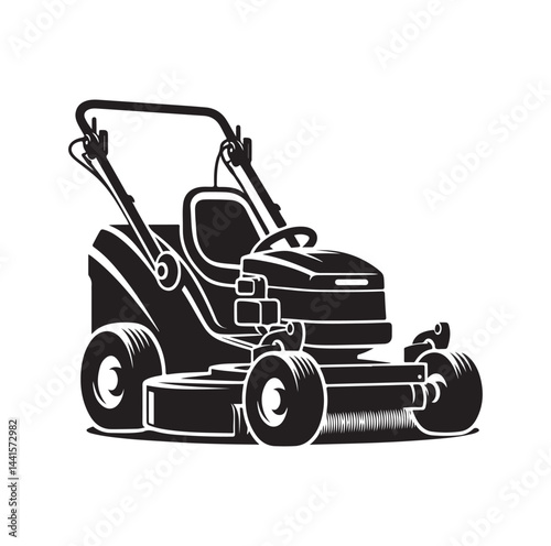 mowing Machine silhouette vector illustration