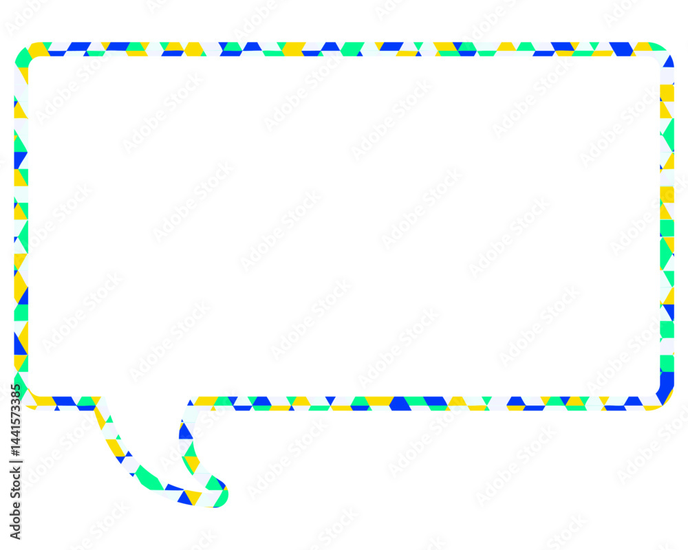 Fototapeta premium ステンドグラス風吹き出し 三角形模様 四角形