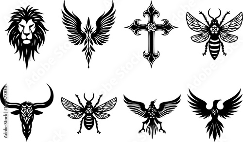 Tattoos  Set of Vertical Tribal Designs vector