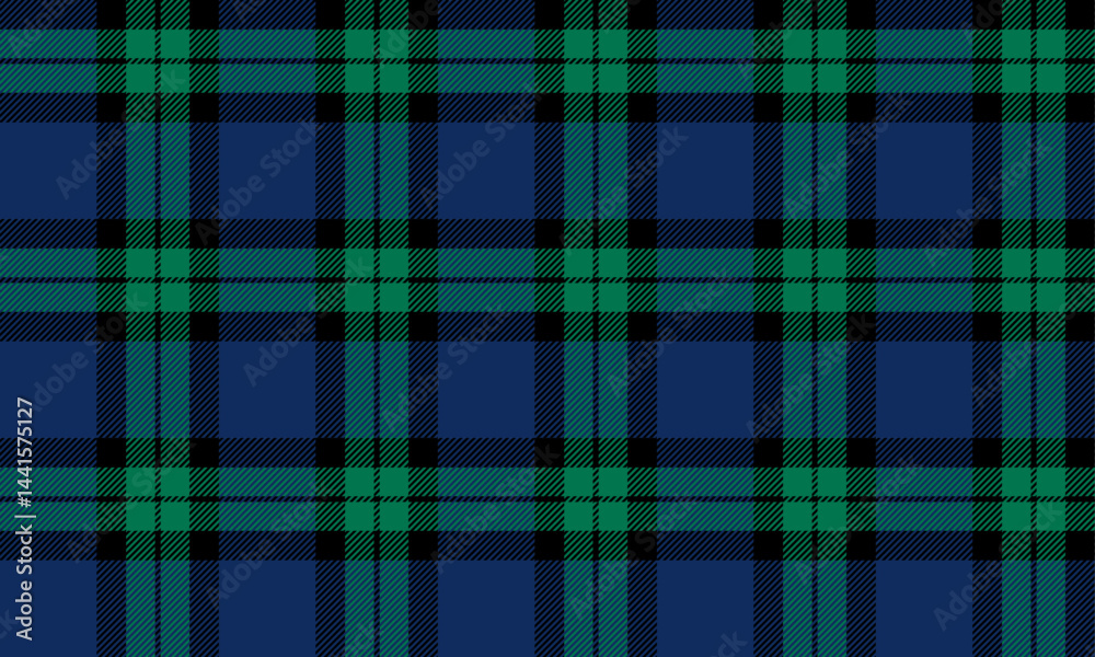 Obraz premium Seamless plaid pattern, blue, green, black, suitable for designing various styles of clothing such as skirts, pants, adding classic and modern style perfectly.