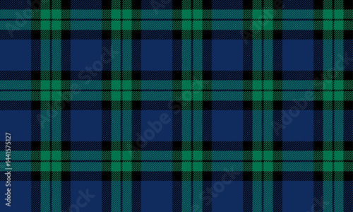 Seamless plaid pattern, blue, green, black, suitable for designing various styles of clothing such as skirts, pants, adding classic and modern style perfectly.