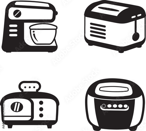 toaster and bread icons