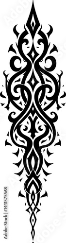 Vertical Tribal Flame Tattoo Designs vector