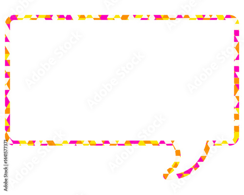 ステンドグラス風吹き出し　三角形模様　四角形
