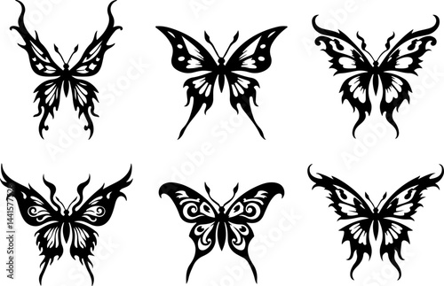 Tribal Butterfly Decals vector