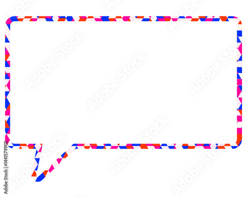 ステンドグラス風吹き出し　三角形模様　四角形