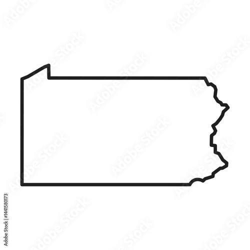 Pennsylvania State Outline Vector Map