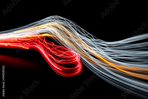 Abstract background with light trails of elliptical shape