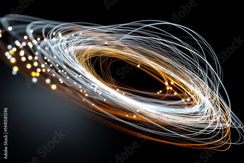 Abstract background with light trails of elliptical shape