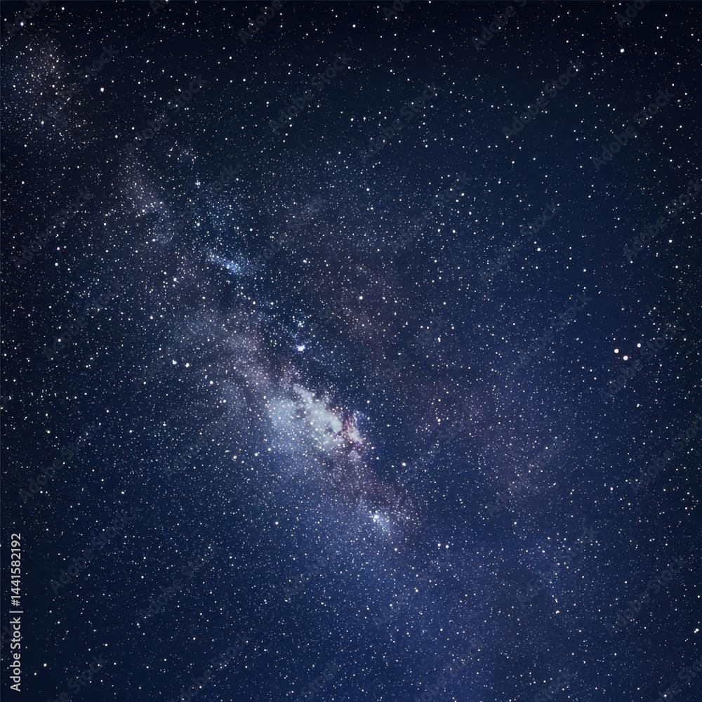 Fototapeta premium Stunning view of the Milky Way galaxy starry sky with numerous bright stars and cosmic dust visible in deep space background suitable for astronomy or night sky themes