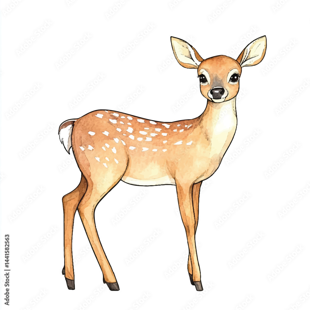 Fototapeta premium A Deer simple cartoon drawing