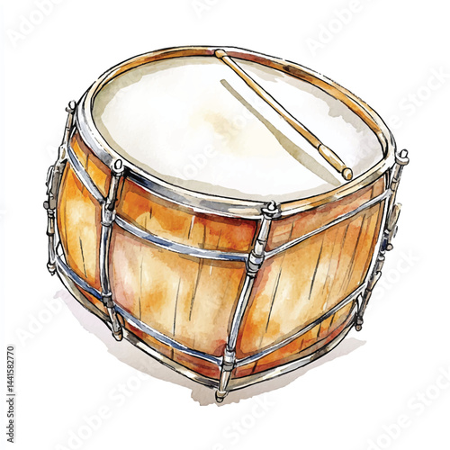 A Drum simple cartoon drawing