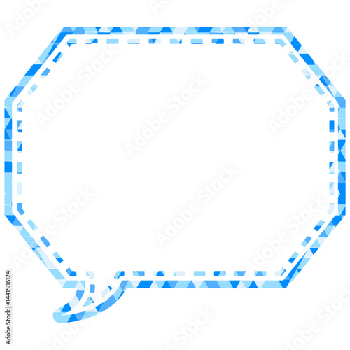 ステンドグラス風吹き出し　三角形模様　角のある八角形