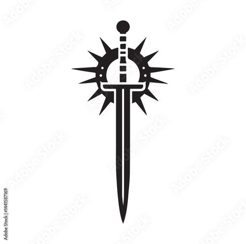 medieval weapon silhouette vector illustration