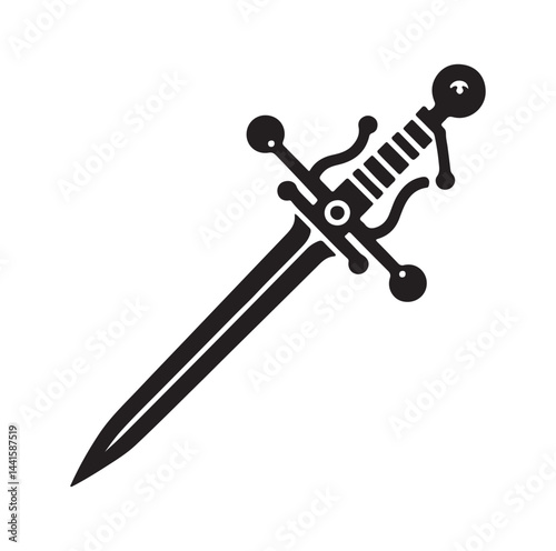medieval weapon silhouette vector illustration