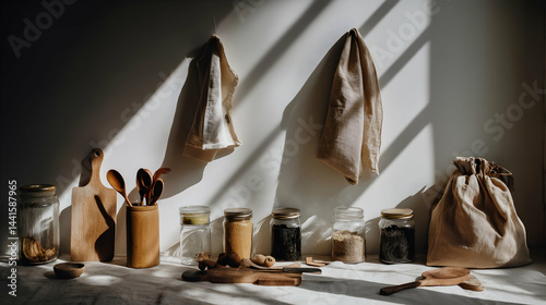 Obraz na płótnie Plastic-Free Kitchen Inspiration with Glass Storage Solutions w salonie