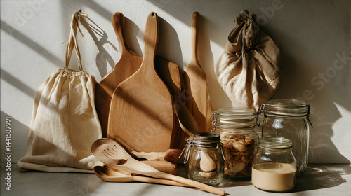 Obraz na płótnie Plastic-Free Kitchen Inspiration with Glass Storage Solutions w salonie