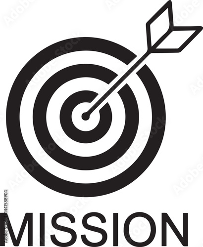 Vision, mission and values editable stroke outline icons set isolated on white background flat vector illustration