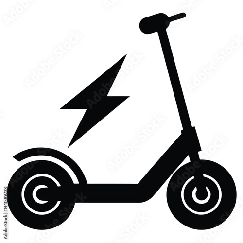 Electric Scooter Icon Minimalist Design Representing Eco Friendly Transportation And Urban Mobility.