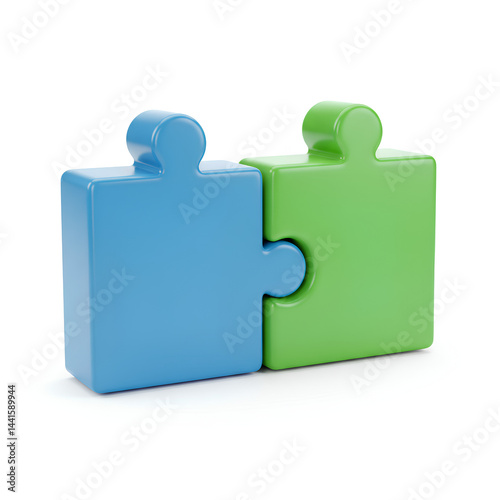 puzzle pieces connection 3d icon