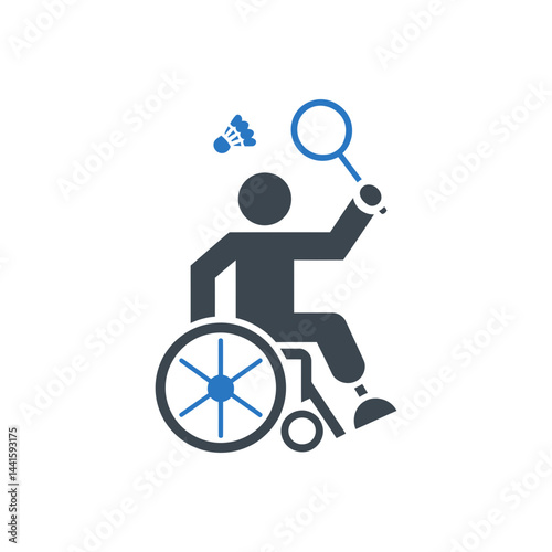 Wheelchair Badminton Sport Icon